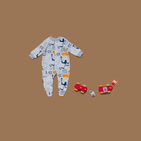 Чоловічок з начосом, 100% бавовна, принт Техніка р 62 86