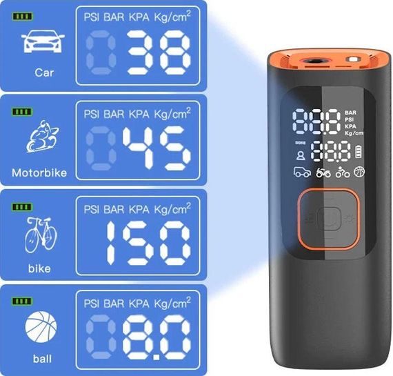 Портативний акумуляторний компресор з цифровим дисплеєм XPRO ATJ-6988 (43757-ATJ-6988_1197) | Зображення 3
