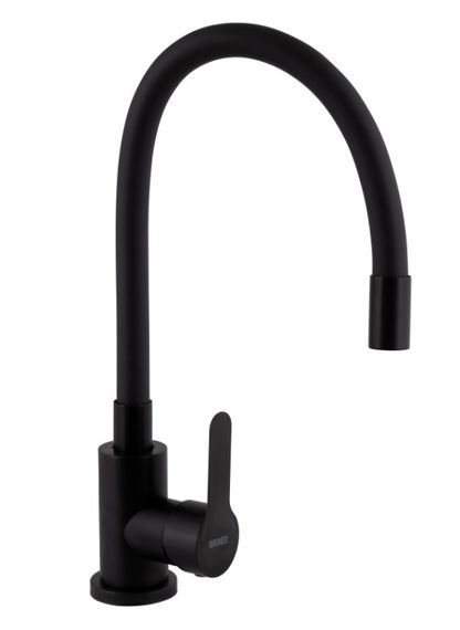 Змішувач для кухні Brinex Pure 015F3 з гнучким виливом Black Matt BRIPUR015F3BLM