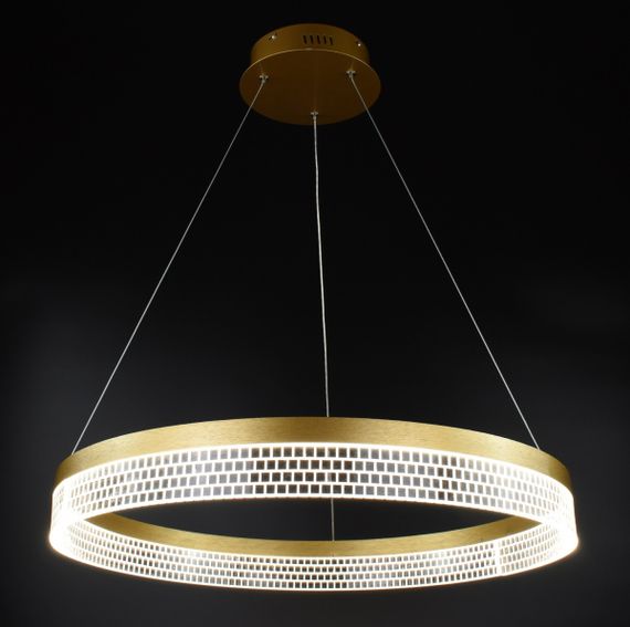 Люстра світлодіодна підвісна LED світильник для квартири на стелю лед 26821 Золото 40-140х40х40 см. | Зображення 2