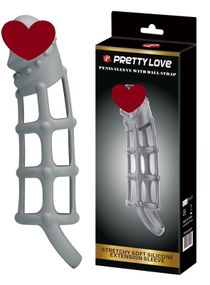 Ажурна насадка Penis Sleeve With Ball Strap, BI-026234. Sex Aura