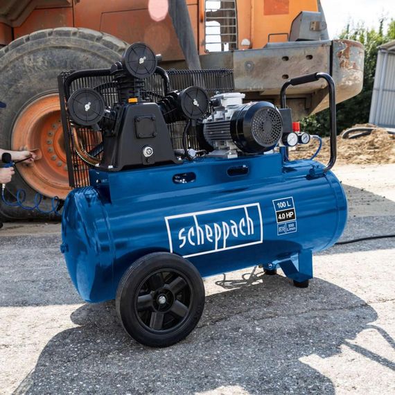 Компрессор высокого давления поршневой масляный Scheppach HC550TC (100 л, 350 л/мин, 3.0 кВт, 380-400 В) | Зображення 1