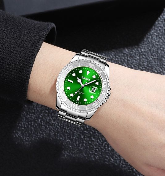 Чоловічий годинник Skmei 9295SIGN Silver-Green | Зображення 3