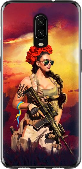 Чехол на OnePlus 6T Украинка с оружием "5316u-1587-17620"