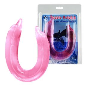 Двосторонній фалоімітатор - Double Dolphin Pink Sex Aura