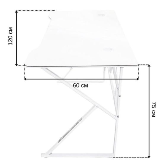 Стіл геймерський комп'ютерний Bonro 276 металевий 120×60 білий (42401081) | Зображення 4