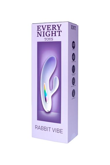 Міні вібратор кролик із кольоровим світлодіодом Every Night Toys, 7 режимів вібрації, бузковий градієнт sexstyle | Зображення 4