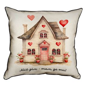Подушка с мешковины Мій дім - там, де ти! 45x45 см (45PHB_24L002)