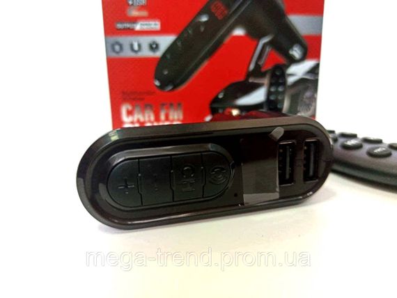 Фм модулятор для автомагнитолы с блютузом, fm трансмиттер HZ H33 от прикуривателя с bluetooth, 2 USB, microSD | Зображення 7