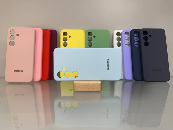 Samsung Galaxy S24 Plus Протиударний чохол з логотипом софт тач голубий