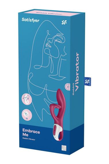 Вибратор кролик с тройным отростком Satisfyer Embrace me Berry, 2 мотора, диаметр 3,6 см Sex Aura | Зображення 6