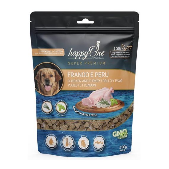 Лакомство для собак с курицей и индейкой Happy One Mediterraneum Dog Chicken and Turkey Snack 190 гр