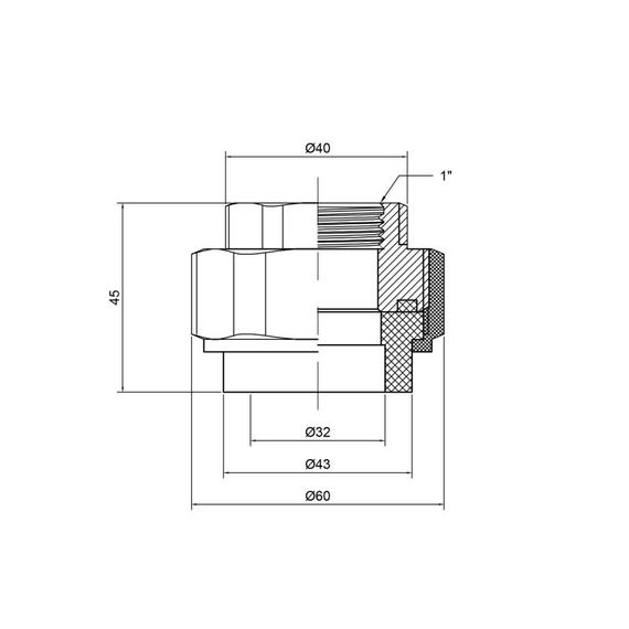 Згін "Американка" PPR Thermo Alliance 32х1" ВР DSI003 | Зображення 1