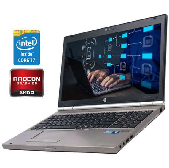 Ноутбук Б-класс HP EliteBook 8560p / 15.6" (1600x900) TN / Intel Core i7-2620M (2 (4) ядра по 2.7 - 3.4 GHz) / 8 GB DDR3 / 500 GB HDD / AMD Radeon HD 6470M, 1 GB DDR3, 64-bit / WebCam / DVD-ROM б/у