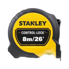 Рулетка измерительная CONTROL-LOCK длиной 8 м/26, шириной 25 мм, в прорезиненном корпусес, двухсторонней шкалой STANLEY
