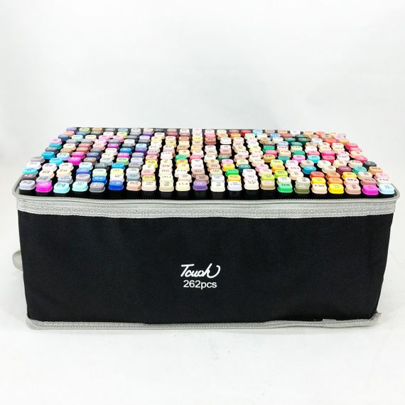 Набір маркерів скетч для малювання Touch 262 шт двосторонні професійні фломастери з чохлом | Зображення 3