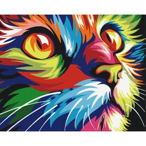 Картина за номерами "Райдужний кіт" 40х50 BS4228