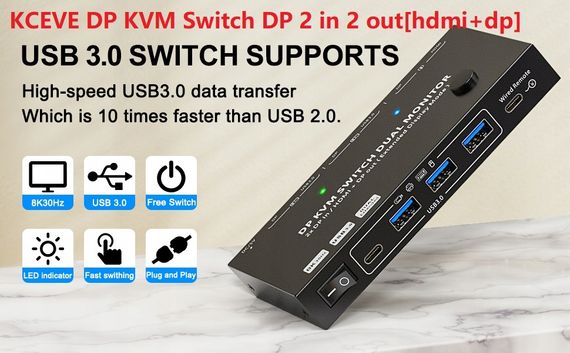 Kc-kvm212dh конвертер pc-kvm переключатель | Зображення 2