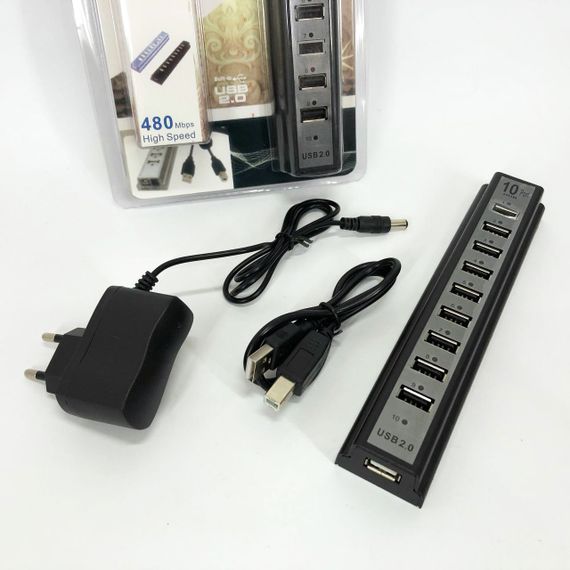 Разветвитель юсб USB HUB 10 портов, Хаб для ноутбука, YK-419 Размножитель usb | Зображення 5