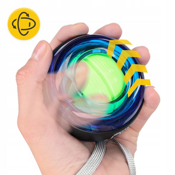 Тренажер для кисті та зап'ятстя 4FIZJO Power Ball гіроскопічний Blue/Yellow (P-5905973402224) | Зображення 6
