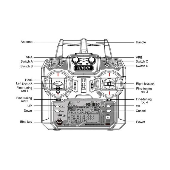 Пульт керування FlySky FS I6X із приймачем на 10 каналів 2.4GHz AFHDS 2A FS-I6X + FS-IA10B | Зображення 6