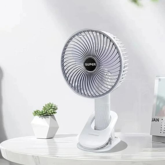 Вентилятор міні портативний Desktop Fan Multi-function акумуляторний із прищіпкою Білий RD-2227 | Зображення 2