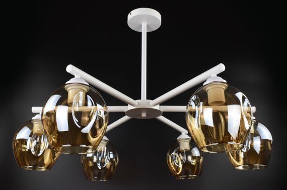 Люстра стельова на 6 лампочок 26518 Білий 55х80х80 см. | Зображення 1