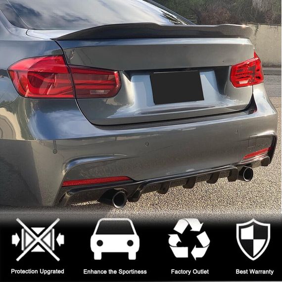 Дифузор заднього бампера V1 (для F30 M-Sport, Карбон) для BMW 3 серія F-30/31/34 2012-2019 рр | Зображення 2