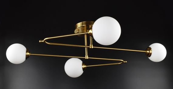 Люстра стельова на 4 лампочки 26517 Латунь 25х60х80 см. | Зображення 1