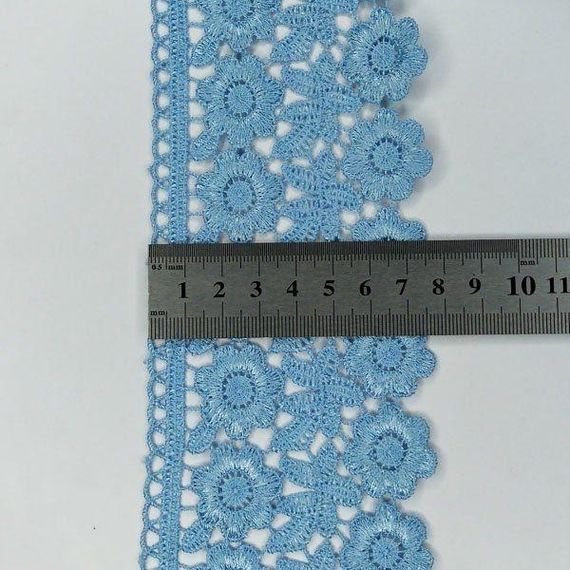 Кружево макраме  7,5см (20м) Цвет - Голубой (25-F1375E1-3) | Зображення 3