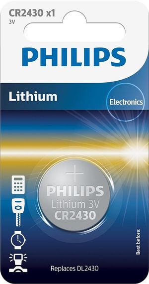 Philips Батарейка літієва CR 2430 блістер, 1 шт (CR2430/00B)