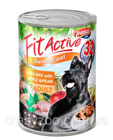 Вологий корм для собак Panzi FitActive м'ясний мікс 1.24 кг