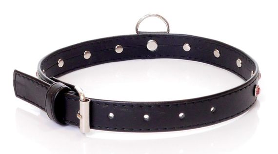 Нашийник зі штучної шкіри з кристалами Fetish Boss Series - Collar Pink Crystal, BS3300120 sexstyle | Зображення 1