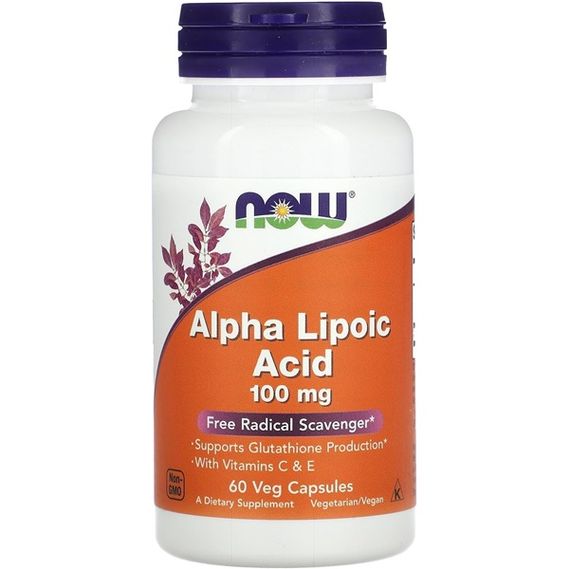 Альфа-ліпоєва кислота NOW Foods Alpha Lipoic Acid 100 mg 60 Veg Caps