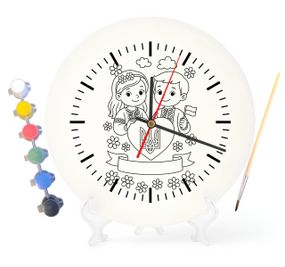 Детский набор для творчества часы раскраска Я люблю Украину 30 см (Г0061)