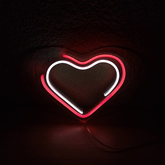 Неоновий світильник Серце подвійне 280х230 acr-n000004 | Зображення 1