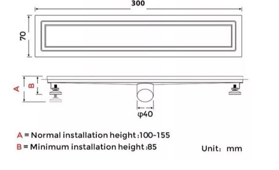 Душовий трап Gappo 70х300 мм, нержавіюча сталь G83007-4 | Зображення 8