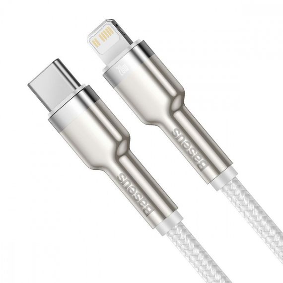 Кабель Baseus Cafule Type-C to Lightning PD 20W (1m), Білий, 1.0 м | Зображення 5