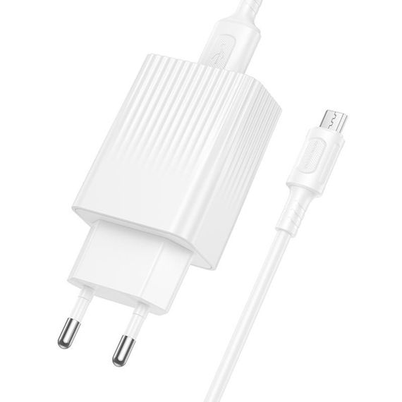 МЗП Borofone BAS72A Source QC3.0 (1USB-A) + кабель USB to MicroUSB White | Зображення 3