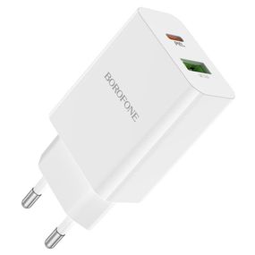 СЗУ BOROFONE BA56A, PD20W+Q3.0, 1xUSB-A+1xUSB-C, 20W, White, Box