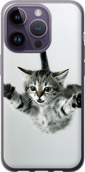 Чехол на iPhone 14 Pro Летящий котёнок "2322u-2646-17620"