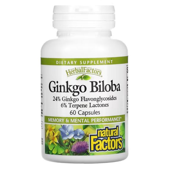 Гінко білоба Natural Factors Herbal Factors Ginkgo Biloba 60 Caps