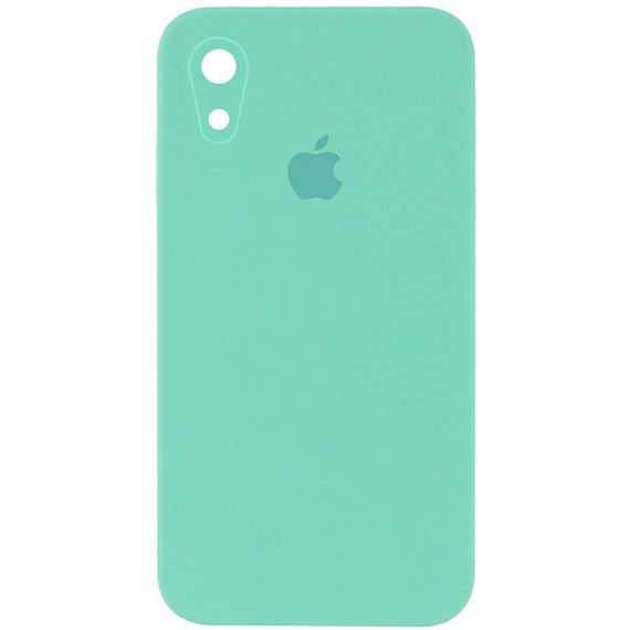 Чехол Silicone Case Square Full Camera Protective (AA) для Apple iPhone XR (6.1") Бірюзовий/Turquoise