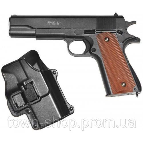 Детский пистолет "Colt M1911 Classic" Galaxy G13+ Металл-пластик с кобурой черный | Зображення 1