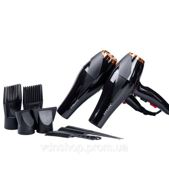 Професійний фен для волосся з насадками, іонізацією і холодним повітрям 2600 Вт Sokany SK-2214 | Зображення 2