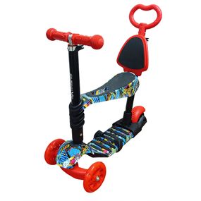 Детский самокат 4-х колесный 5 в 1 SC20482(Red) колеса со светом