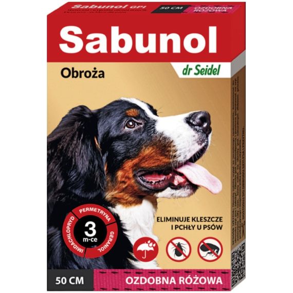 Нашийник від кліщів і бліх Sabunol GPI чорний 50 см (5901742001346)