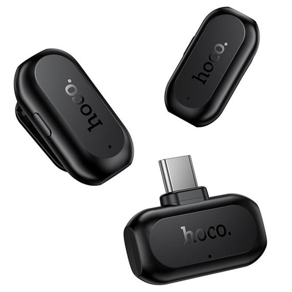 Петличний бездротовий мікрофон Hoco L26 Dual-mic Smart AI (Type-C) Black | Зображення 4