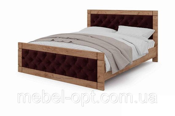 Ліжко двоспальне Natali 180x200 см Дуб Тахо/велюр Espresso (коричневий) вибір кольору оббивки | Зображення 3