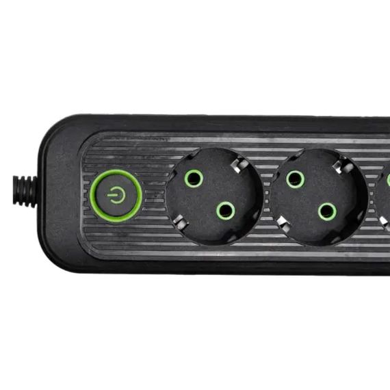 Мережевий фільтр-подовжувач 4 розетки 3xUSB-A 1xUSB-C 3м чорний HP-5-38M | Зображення 3